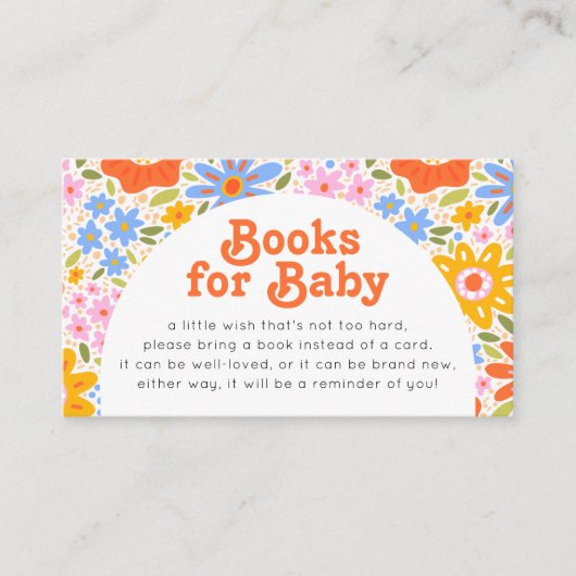 Groovy Baby Showerのベビーベビー用開花 エンクロージャーカード (正面)