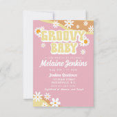 Groovy Baby Shower, Bohoレトロ, 70's Vibe 招待状 (正面)