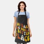 Groovy Bakerより良い場所で世界を焼く エプロン (着用した状態)