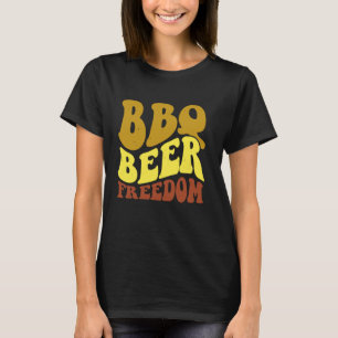 Groovy BBQ Beer Freedom BBQ Love Tシャツ