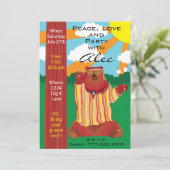 Groovy Bear 1960のスタイル招待状 招待状 (スタンド正面)