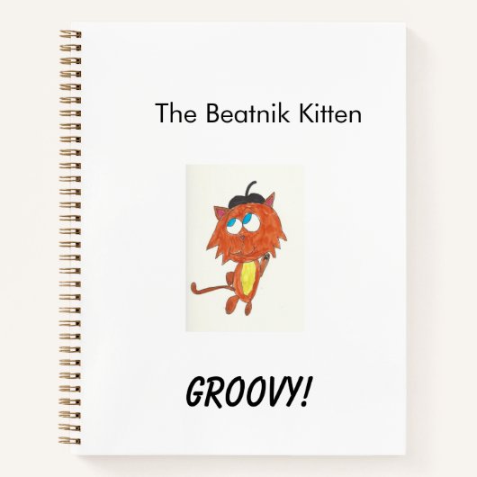 Groovy Beatnik Kitten Notebook/Journal ノートブック (正面)