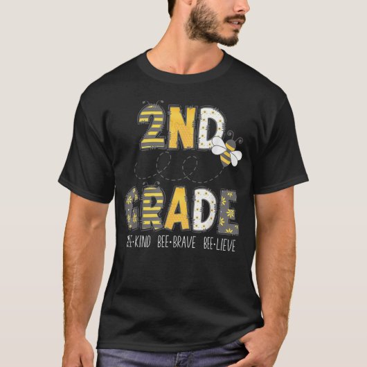 Groovy Bee Kind 2年生の2学期最初の日 Tシャツ (正面)