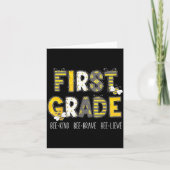 Groovy Bee Kind First Grade Teacher 1st Squad カード (正面)