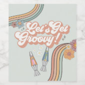 Groovy Birthday Partyのテーブルを取得する ワインラベル (シングルラベル)