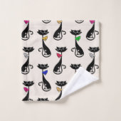 Groovy Black Hep Cats バスタオルセット (ウォッシュタオル)