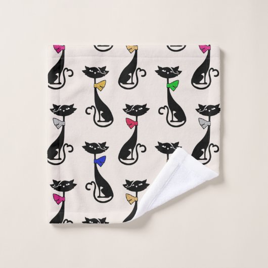 Groovy Black Hep Cats バスタオルセット (ウォッシュタオル)