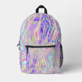 Groovy Blobsデトリップ(幻覚体験)のようなジタカラフルル抽象芸術アート プリントバックパック (正面)