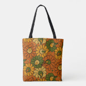 Groovy Bloom - Retro Floral 1970s トートバッグ (裏面)