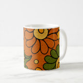 Groovy Bloom - Retro Floral 1970s mug コーヒーマグカップ (正面右)