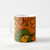 Groovy Bloom - Retro Floral 1970s mug コーヒーマグカップ (正面左)