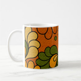 Groovy Bloom - Retro Floral 1970s mug コーヒーマグカップ