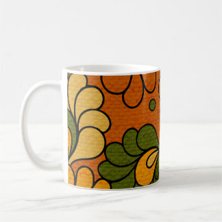 Groovy Bloom - Retro Floral 1970s mug コーヒーマグカップ