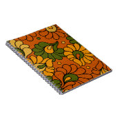 Groovy Bloom - Retro Floral 1970s Notebook ノートブック (右側)