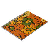 Groovy Bloom - Retro Floral 1970s Notebook ノートブック (左側)