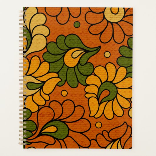 Groovy Bloom - Retro Floral 1970s Planner プランナー手帳 (正面)