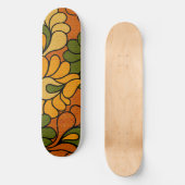 Groovy Bloom - Retro Floral 1970s skateboard スケートボード (正面)