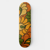 Groovy Bloom - Retro Floral 1970s skateboard スケートボード (正面)