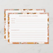 Groovy Bohoオレンジワイルドフラワーシャワーレシピカード ポストカード (正面/裏面)