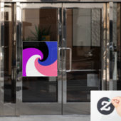 Groovy Bohoスパイラル抽象芸術Genderfluidプライドフラグ ウィンドウサイン (オフィスドア)