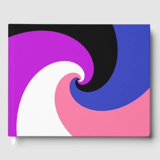 Groovy Bohoスパイラル抽象芸術Genderfluidプライドフラグ ゲストブック (正面)