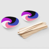 Groovy Bohoスパイラル抽象芸術Genderfluidプライドフラグ ハンドファン (組立なし)