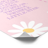 Groovy Bohoデイジー最初の誕生日マイルストーン記号 ポスター (角)