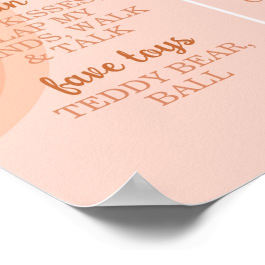 Groovy Bohoデイジー最初の誕生日マイルストーン記号 ポスター (角)