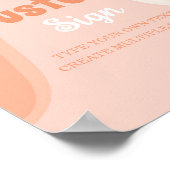 Groovy Bohoデイジー誕生日パーティテーブルサイン ポスター (角)