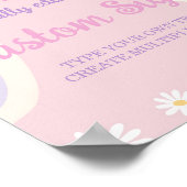 Groovy Bohoデイジー誕生日パーティテーブルサイン ポスター (角)