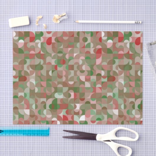 Groovy Bohoモダンレトロ幾何学的クリスマスティッシュP 薄葉紙 (クラフト)