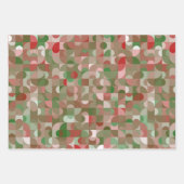 Groovy Bohoモダンレトロ幾何学的クリスマスラッピング ラッピングペーパーシート (正面)