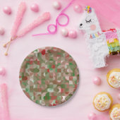 Groovy Bohoモダンレトロ幾何学的クリスマス ペーパープレート (パーティー)