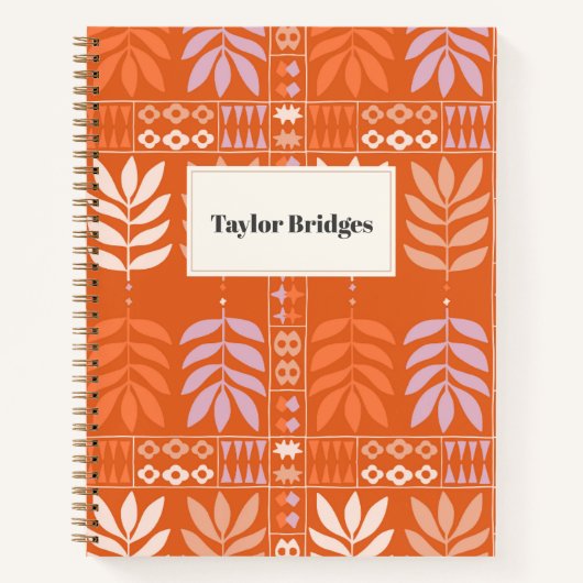 Groovy Boho美学パタ葉ーン ノートブック (正面)