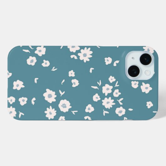 Groovy Boho青い花花柄 Case-Mate iPhoneケース (裏面 (横))