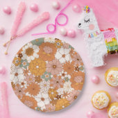 Groovy Boho 70s花柄 ペーパープレート (パーティー)