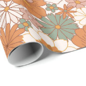 Groovy Boho 70s花柄 ラッピングペーパー (ロールコーナー)