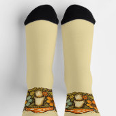 Groovy Boho 70's Retro Mushroom Crew Socks ソックス (上部)