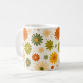 Groovy Boho Flower Power Ceramic Cup コーヒーマグカップ (正面左)