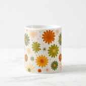 Groovy Boho Flower Power Ceramic Cup コーヒーマグカップ (中央)