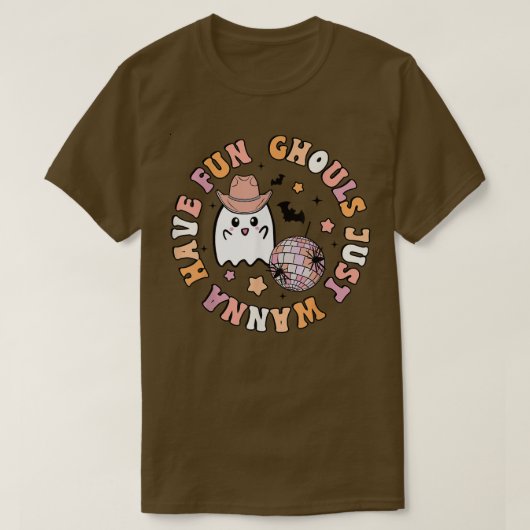 Groovy Boho Ghoulsただ可愛いハローをおもしろいしたい Tシャツ (デザイン正面)