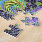 Groovy Boho Hippieカラフル抽象芸術フラクタル ジグソーパズル (側面)