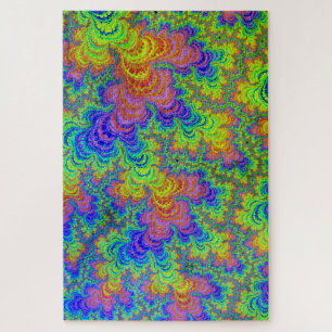 Groovy Boho Hippieレインボートリップ（幻覚体験）のようなフラクタル ジグソーパズル