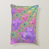 Groovy Boho Jewel Tone Rainbow Fractal アクセントクッション (裏面(縦))