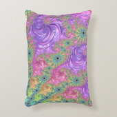Groovy Boho Jewel Tone Rainbow Fractal アクセントクッション (正面(垂直))