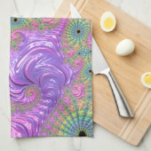 Groovy Boho Jewel Tone Rainbow Fractal キッチンタオル (四つ折り)