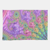 Groovy Boho Jewel Tone Rainbow Fractal キッチンタオル (横)