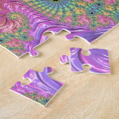 Groovy Boho Jewel Tone Rainbow Fractal ジグソーパズル (側面)