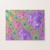 Groovy Boho Jewel Tone Rainbow Fractal ジグソーパズル (横)