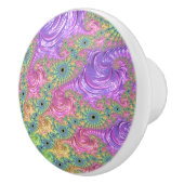 Groovy Boho Jewel Tone Rainbow Fractal セラミックノブ (右)
